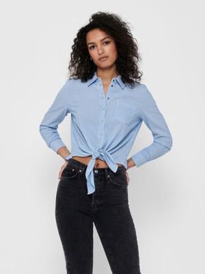 Only Onllecey Ls Knot Shirt Noos Wvn 15195910 Blouse Cloud Dancer Medium Blue