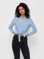 Only Onllecey Ls Knot Shirt Noos Wvn 15195910 Blouse Cloud Dancer Medium Blue - thumbnail