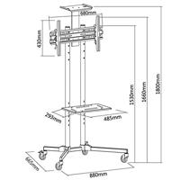 Maclean MC-661 Trolley TV Stand with Mounting Bracket and 2 Shelfs - thumbnail