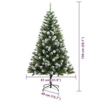 VidaXL Kunstmatige scharnierkerstboom met bedekte sneeuw 150 cm - thumbnail