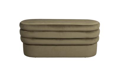 Dutchbone Bankje 'Aditi' Velvet, 93cm, kleur Groen Dutchbone Bankje 'Aditi' Velvet, 93cm, kleur Groen