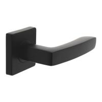 Intersteel Gatdeel rechts deurkruk Minos op vierkant rozet - mat zwart - thumbnail