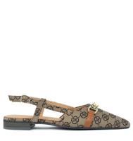 Babouche LIMA beige cognac Textiel Dames - thumbnail