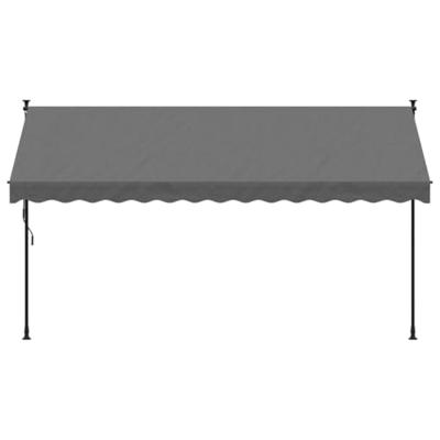 Luifel uittrekbaar 350x150 cm stof en staal antracietkleurig - thumbnail