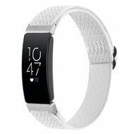 FitBit Inspire 2 & Ace 3 - Elastische solo loop nylon bandje - Wit - thumbnail