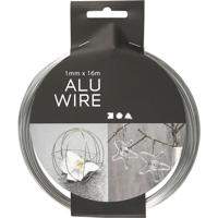 Creativ Company Alu draad, rond, dikte 1 mm, zilver, 16 m/ 1 rol - thumbnail