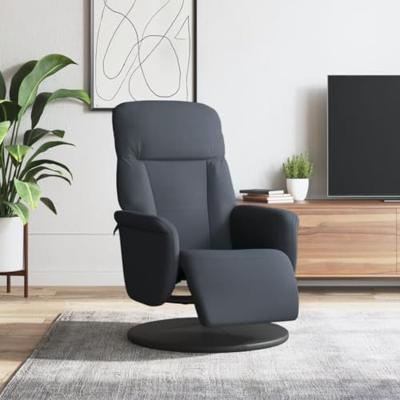 Fauteuil met voetensteun verstelbaar fluweel donkergrijs