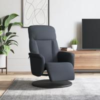 Fauteuil met voetensteun verstelbaar fluweel donkergrijs - thumbnail