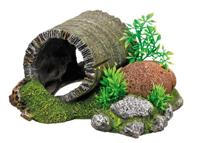 Nobby Houten tunnel met planten, aquariumornamenten, 18,5 x 15,5 x 9 cm - thumbnail