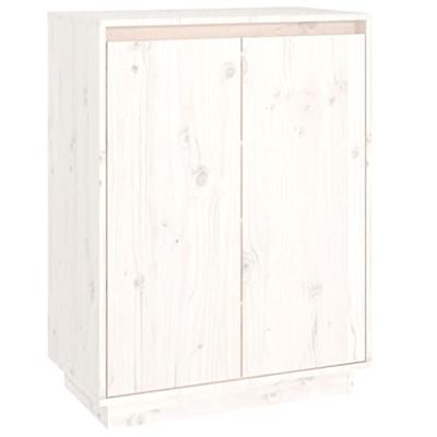 VidaXL Schoenenkast 60x35x80 cm massief grenenhout wit VidaXL Schoenenkast 60x35x80 cm massief grenenhout wit