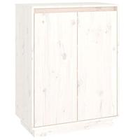 VidaXL Schoenenkast 60x35x80 cm massief grenenhout wit - thumbnail