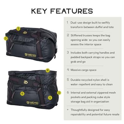 Nemo Double Haul Convertible 30L Duffel Black 30L