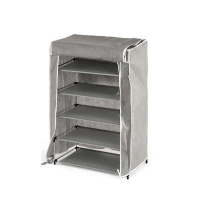 Schoenenrek Kipit Zwart Grijs Stof 50 x 32 x 88 cm