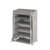 Schoenenrek Kipit Zwart Grijs Stof 50 x 32 x 88 cm - thumbnail