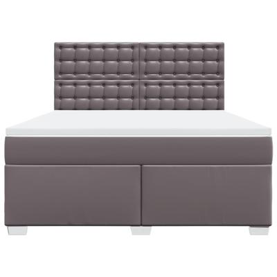Boxspring met matras kunstleer grijs 180x200 cm - thumbnail