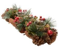 Theelicht dennenappel l8b47h16c groen kerst Decoris - Decoris - thumbnail