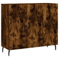 Dressoir 90x34x80 cm bewerkt hout gerookt eikenkleurig - thumbnail