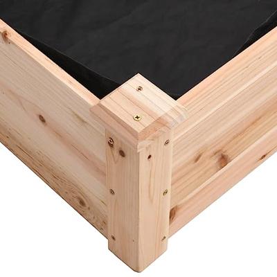 Plantenbak verhoogd met voering 240x45x25 cm massief vurenhout