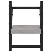 Wandschappen met stangen 2 st 20x25x30 cm grijs sonoma eiken - thumbnail