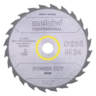 Metabo 628493000 Cirkelzaagblad 235 x 30 x 2.6 mm Aantal tanden: 24 1 stuk(s)