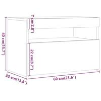 Tv-meubel met LED 60x35x40 cm bewerkt hout oud hout - thumbnail