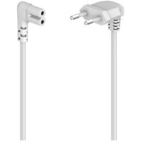 Hama Power Cable Angled Both Sides Euro Plug AC Connector C7 3 m Kabel Wit - thumbnail