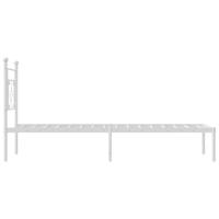 Bedframe met hoofdbord metaal wit 90x200 cm - thumbnail