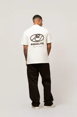 Equalité Arid T-Shirt Heren Gebroken Wit/Bruin - Maat XS - Kleur: Gebroken WitBruin | Soccerfanshop