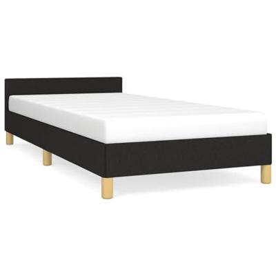 Bedframe met hoofdeinde zonder matras 90x200 cm stof zwart