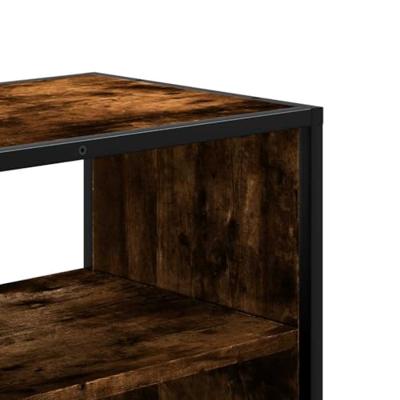 Tv-meubel 60x31x39,5cm bewerkt hout metaal gerookt eikenkleurig