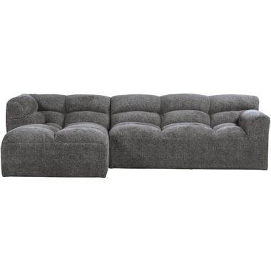 Hoekbank Tibas links - stof Raven - grijs - Leen Bakker