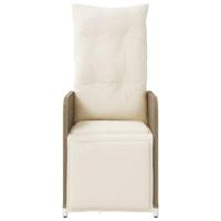 Tuinstoelen 2 st verstelbaar met tafel poly rattan beige - thumbnail