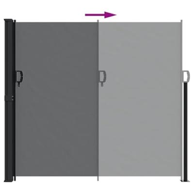 VidaXL Windscherm uittrekbaar 180x600 cm zwart