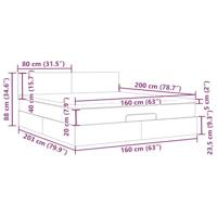 Ottoman bed met matras 160x200cm stof zwart - thumbnail