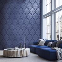 Dutch Wallcoverings New Tekko Medaillon - Blauw - thumbnail