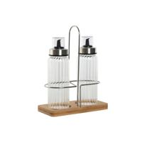 Olie en azijnset Home ESPRIT Transparant Natuurlijk Bamboe Kristal 18,5 x 9,3 x 24 cm - thumbnail