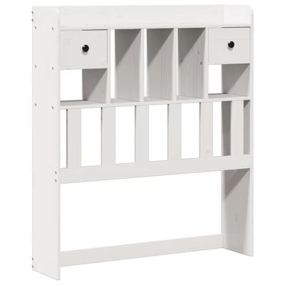 Bed met boekenkast zonder matras grenenhout wit 150x200 cm - thumbnail