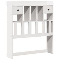 Bed met boekenkast zonder matras grenenhout wit 140x190 cm - thumbnail