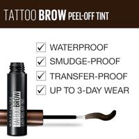 Maybelline Tattoo Brow Peel-Off Gel - 3 Dark Brown - Bruin - Langhoudende Peel-Off Wenkbrauwgel - thumbnail