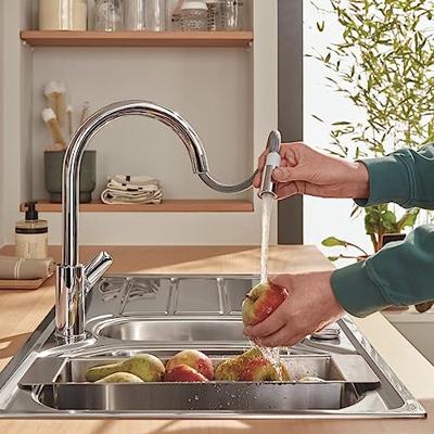 Grohe QuickFix Start Edge draaibare keukenmengkraan met uittrekbare uitloop chroom