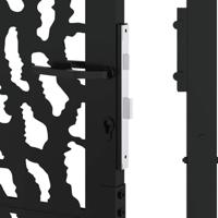 Poort met sporenontwerp 105x155 cm staal zwart - thumbnail