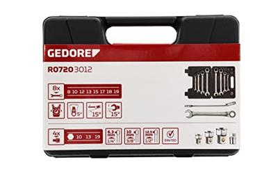 Gedore RED R07203012 Ringratel-steeksleutelset | Metrisch 8 - 19 mm | 8-delig - 3300059 - R07203012 - thumbnail