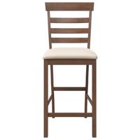 Barkrukken met kussens 2 st massief hout rubber bruin - thumbnail