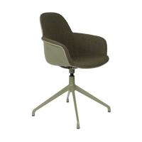 Zuiver Draaibare Eetkamerstoel 'Albert Kuip' Met armleuning, Bouclé, kleur Groen - thumbnail