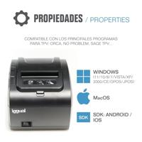 Thermische Printer iggual TP8002 203 dpi Zwart - thumbnail
