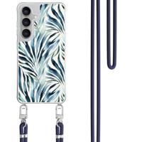 Samsung Galaxy S25 FE hoesje met donkerblauw koord - Japandi waves - thumbnail