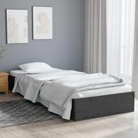Bedframe massief hout grijs 75x190 cm - thumbnail