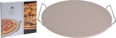 Pizzasteen BBQ/oven met handvaten - D35 cm - Baksteen - Pizzaplaten Pizzasteen BBQ/oven met handvaten - D35 cm - Baksteen - Pizzaplaten