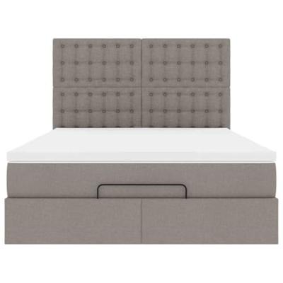 Ottoman bed met matras 140x200cm stof taupe