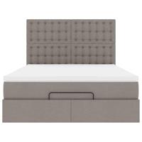 Ottoman bed met matras 140x200cm stof taupe - thumbnail